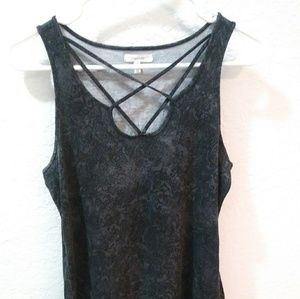 Maurices long tank top lace